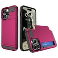 thumbnail image 1 of Feishell for iPhone X/iPhone XS Case with ID Credit Card Holder, Dual Layer Shockproof Hidden Sliding Card Slot Wallet Anti-Scratch Hard Shell Back Cover Slim Phone Case,Rose, 1 of 12