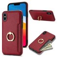 thumbnail image 1 of Feishell for iPhone XR Wallet Case with Card Holder, 360掳Rotation Ring Holder Kickstand, Premium PU Leather RFID Blocking Card Pocket Protective Cover For iPhone XR, Red, 1 of 9