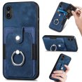 thumbnail image 1 of Feishell for iPhone XR Wallet Case with Elastic Card Holder,Premium PU Leather Shockproof TPU Bumper 360° Rotation Finger Ring Holder Kickstand Anti-Scratch Protective Phone Case,Blue, 1 of 9