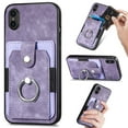 thumbnail image 1 of Feishell for iPhone XS Max Wallet Case with Elastic Card Holder,Premium PU Leather Shockproof TPU Bumper 360° Rotation Finger Ring Holder Kickstand Anti-Scratch Protective Phone Case,Purple, 1 of 9