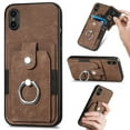 thumbnail image 1 of Feishell for iPhone XS Max Wallet Case with Elastic Card Holder,Premium PU Leather Shockproof TPU Bumper 360° Rotation Finger Ring Holder Kickstand Anti-Scratch Protective Phone Case,Brown, 1 of 9