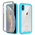 thumbnail image 1 of Feishell iPhone XS / X Case Built-in Screen Protector Clear Rugged 360 Full Body Protective Shockproof Hard Back Soft TPU Defender Dual Layer Heavy Duty Bumper Anti-Scratch Cover Case, Blue, 1 of 6