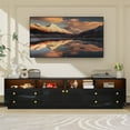 thumbnail image 1 of Feishominoo 87" LED TV stand for TVs up to 100 inch, Modern High-Glossy Entertainment Center with Storage Drawers, Fluted TV Media Console Cabinet for Living Room Bedroom, Black, 1 of 7