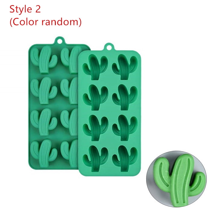 Feiskoo Hawaiian Cactus Flamingo Silicone Ice Molds Maker Bar Party Drink Freeze Molds Silicone Mold For Ice Cube Trays Moulds