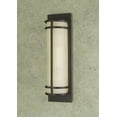thumbnail image 1 of Two Light Grecian Bronze Amber Ribbed Glass Wall Light, 1 of 3