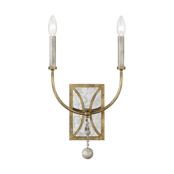 Feiss Marielle 16.5" 2-Light Bathroom Vanity Light in Antique Gild