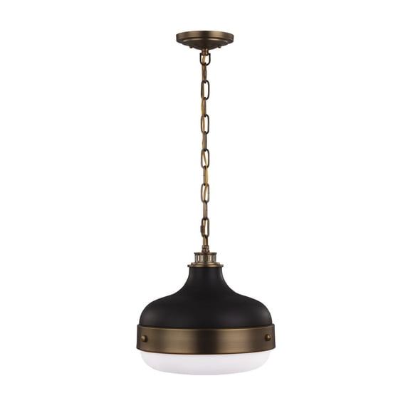 Feiss P1283DAB/MB Cadence 2-Light Dark Antique Brass & Matte Black Pendant