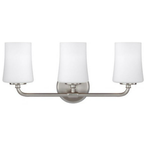Feiss VS23603SN Jennie 21.25" 3-Light White Opal Bath Vanity in Satin Nickel
