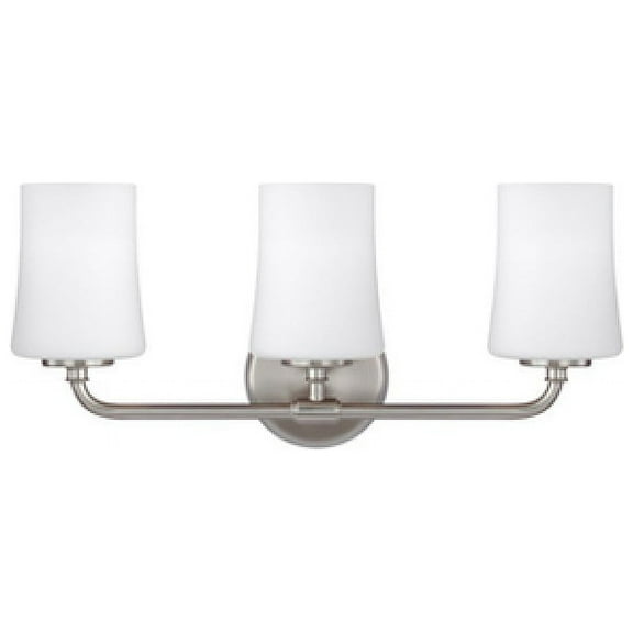 Feiss VS23603SN Jennie 21.25" 3-Light White Opal Bath Vanity in Satin Nickel