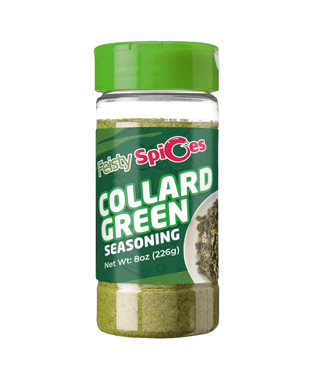 Feisty Spices Collard Green Seasoning, 8 oz Bottle, Fresh Herbs and