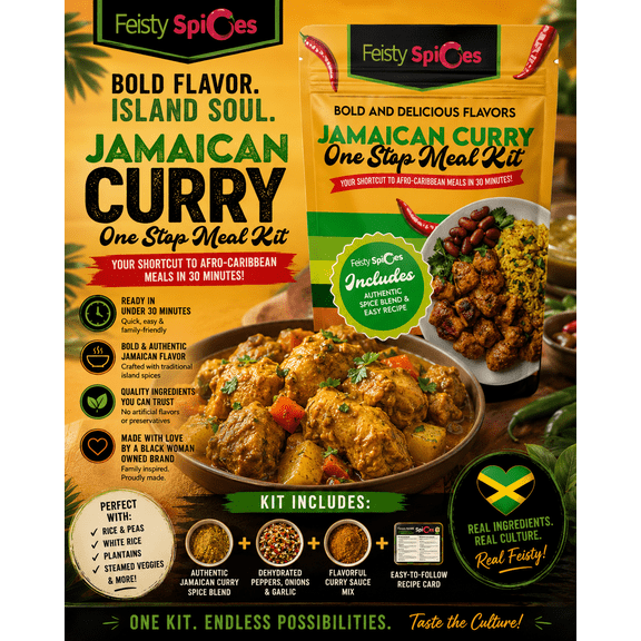 Feisty Spices Curry One Stop Meal Kit-12 oz, , 2 Full Meals, Starter Kit