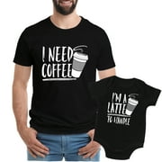 Feisty and Fabulous, Matching Baby and Daddy Outfits, Dad and Me Shirts, Black Latte & Black Coffee