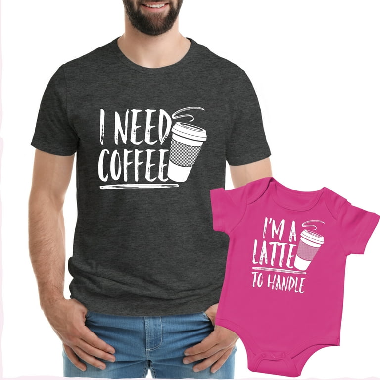 Feisty and Fabulous Dad and Baby Matching Shirts Father Baby Matching Outfits Pink Latte Gray Coffee Walmart