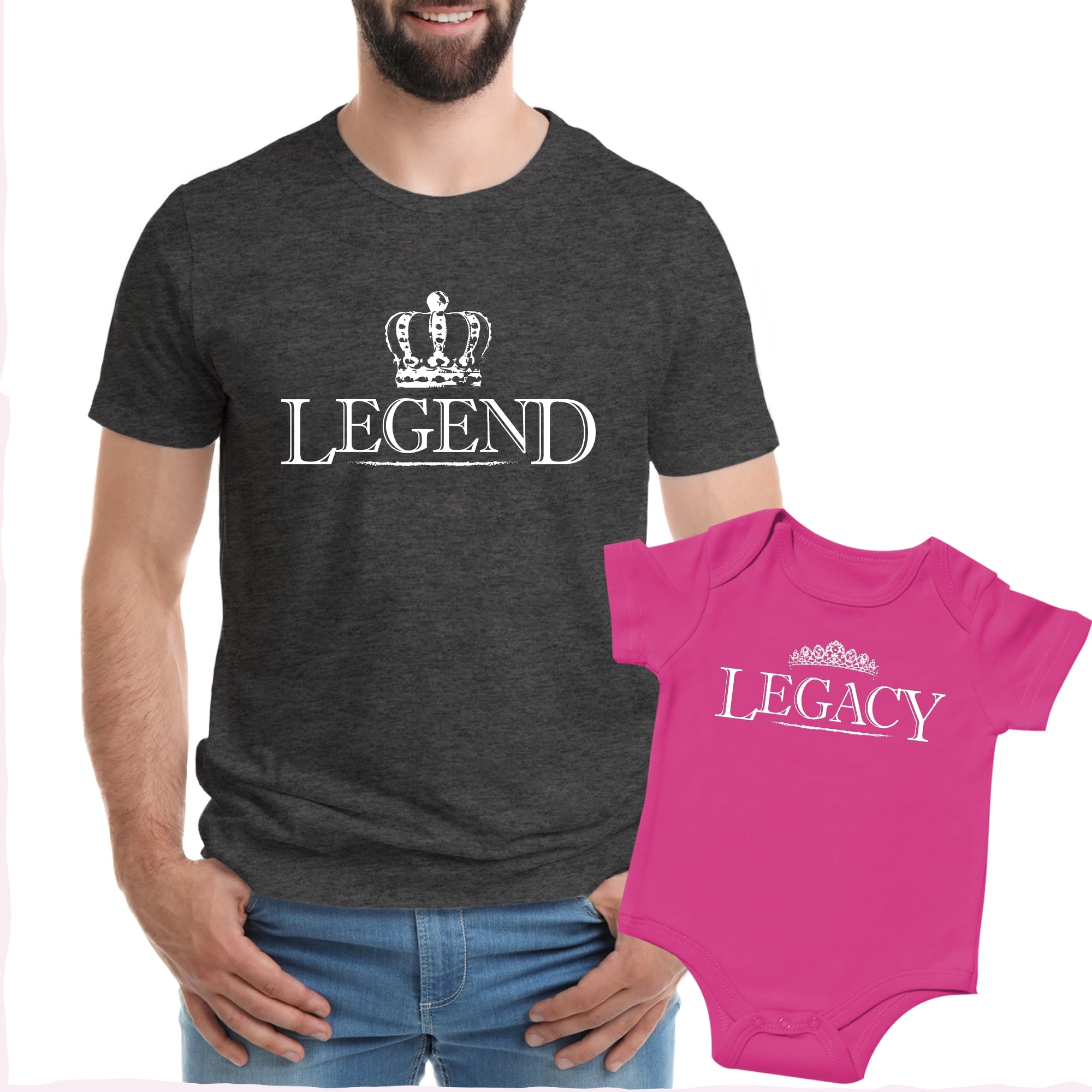 Feisty and Fabulous, Daddy and Me Shirts, Matching Father Daughter Shirts,  Pink Legacy & Gray Legend 