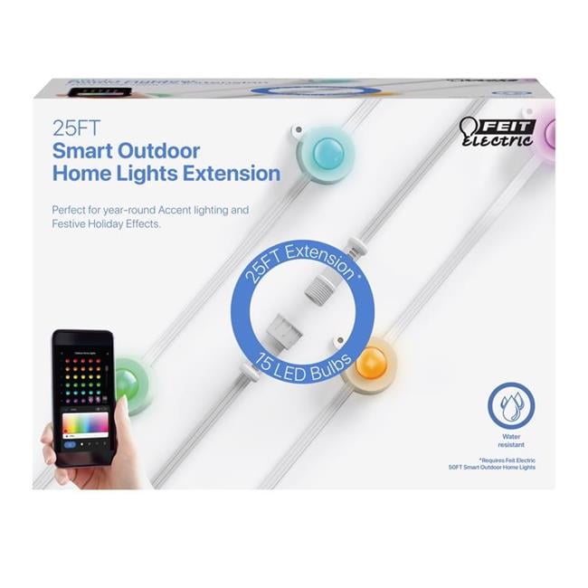 25-Foot Multicolor LED Smart Outdoor String Lights Extension