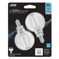 thumbnail image 1 of Feit 3014008 G16.5 E12 Candelabra Filament LED Bulb Daylight - 60W Equivalence - Pack of 2, 1 of 7