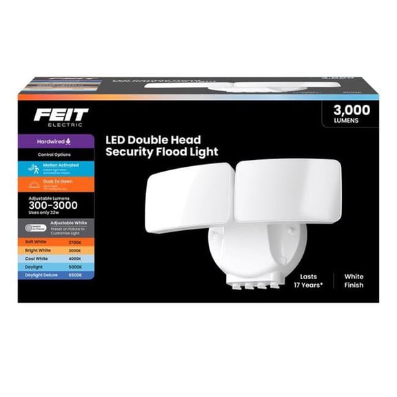 Feit 3019735 Motion-Sensing Hardwired LED White Security Floodlight