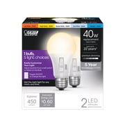 Feit A19 E26 Medium LED Bulb Color Changing 40 Watt Equivalence 2 pk