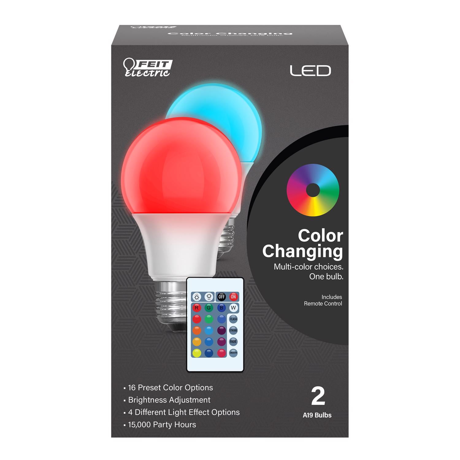 Feit Electric Multi-Color LED Party Light Bulbs with Remote
