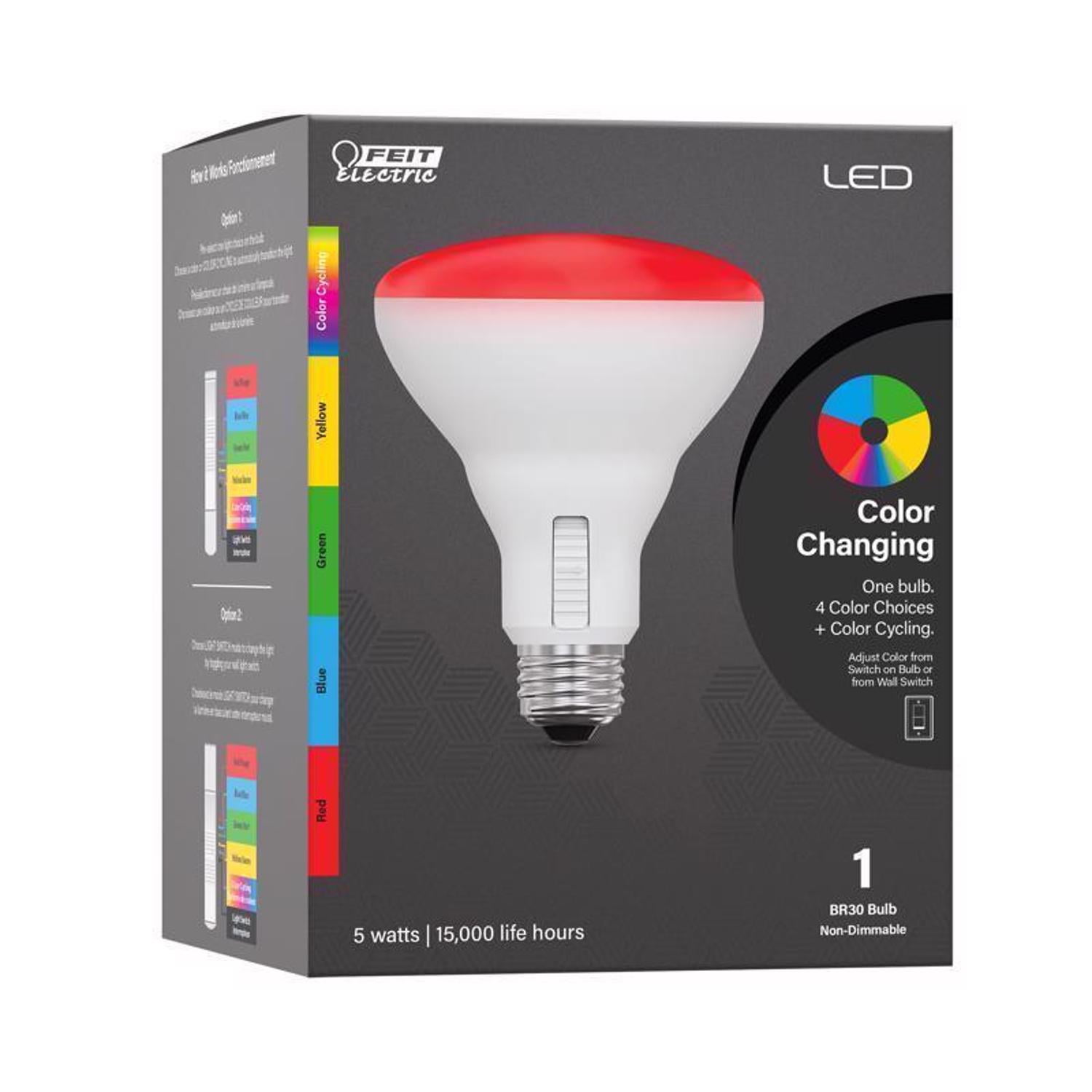 Feit Electric, Smart-Enabled LED Floodlight Bulb, BR30 E26, Multicolor