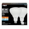 thumbnail image 1 of Feit Electric  100W BR40 E26 Adjustable Equivalence Medium LED Bulb, White - Pack of 2, 1 of 1