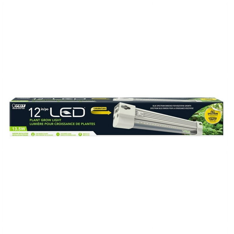 1 ft. 13.5-Watt Vertical Mount White Full Spectrum LED Non-Dimmable Indoor Linkable Plant Grow Light Strip, Daylight 1 ft. 13.5-Watt Vertical Mount White Full Spectrum LED Non-Dimmable Indoor Linkable Plant Grow Light Strip, Daylight