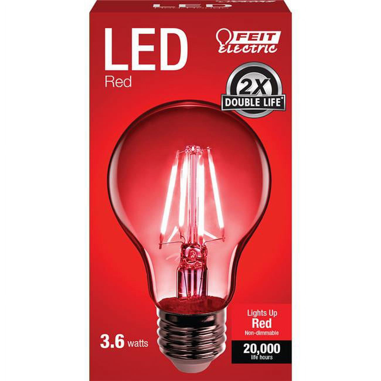 Red Clear Glass Dimmable Filament LED Bulb 4.5W