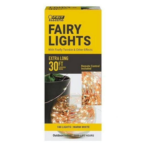 Feit Electric 3010235 30 ft. LED Fairy String Lights Decor, Warm White - 100 lights