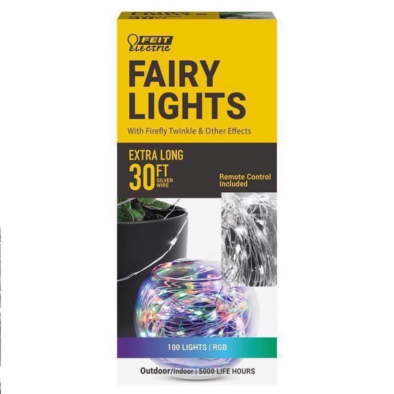 Feit Electric 3010236 30 ft. LED Fairy String Lights, Multi Color - 100 lights