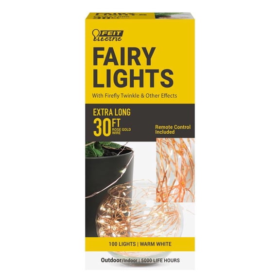 Feit Electric 3010237 30 ft. LED Fairy String Lights, Warm White - 100 lights