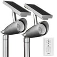 thumbnail image 1 of Feit OneSync Landscape Nickel Solar LED Spotlight Starter Kit, 2 Spotlights plus Remote, 1 of 5