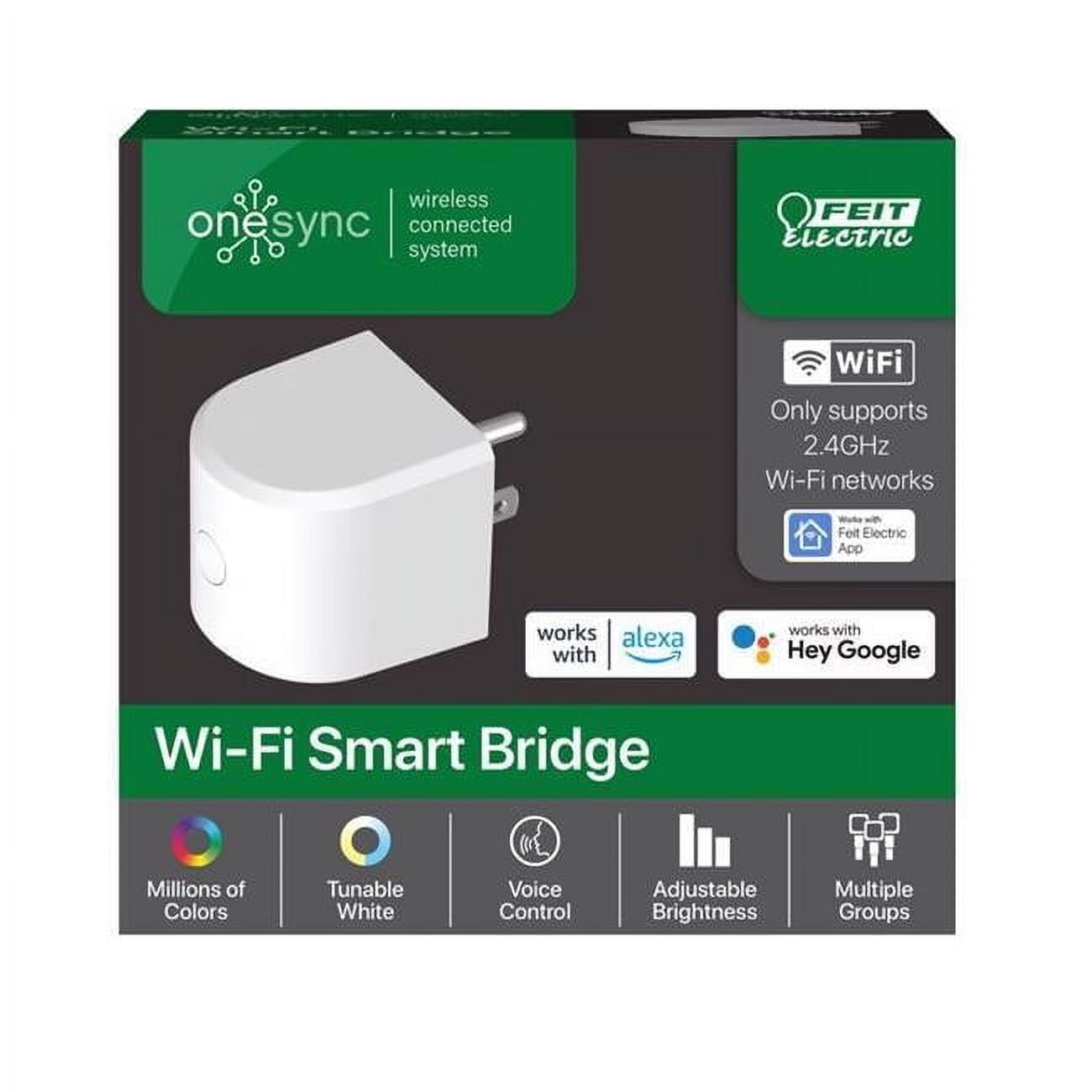 Feit White Wireless Smart Wi-Fi Bridge with Alexa and Google Assistant