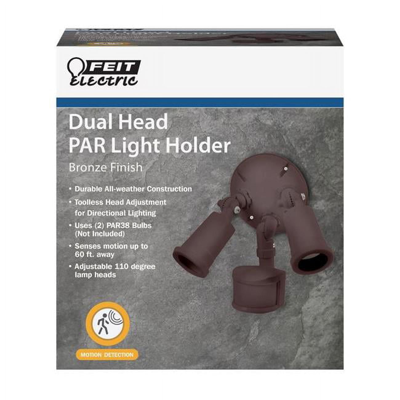 Feit Bronze Dual Head Motion-Sensing Floodlight with PAR38 Bulbs