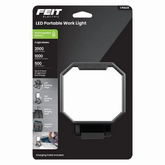Feit Electric 3016259 2000 Lumen LED Rechargeable Stand Folding Worklight