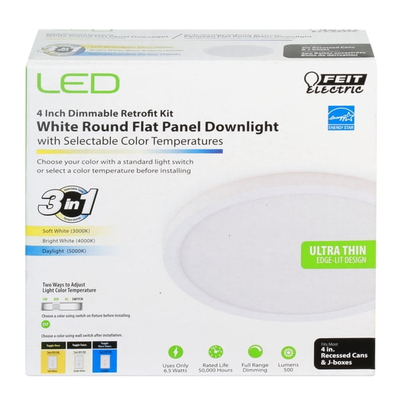 Feit Electric 3933439 4 in. 6.5 watt LED Retrofit Downlight Kit, White