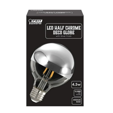 Feit Electric 4.5 Watt 27K Soft White G25 Bulb Shape Silver LED E26 Medium Base Dimmable