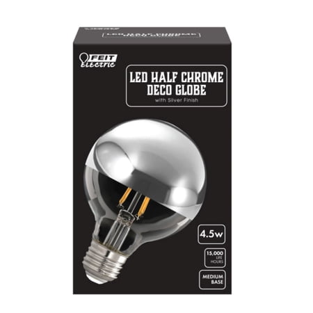 Feit Electric 4.5 Watt 27K Soft White G25 Bulb Shape Silver LED E26 Medium Base Dimmable