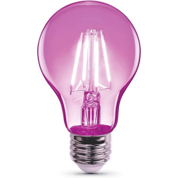 Feit Electric 4.5-Watt (40W Equivalent) Dimmable Pink Filament Clear Glass, A19 E26 LED Light Bulb