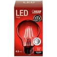 thumbnail image 1 of Feit Electric 4.5-Watt Dimmable Red Filament Glass, A19 Clear LED Light Bulb E26 Medium Base, 1 of 9