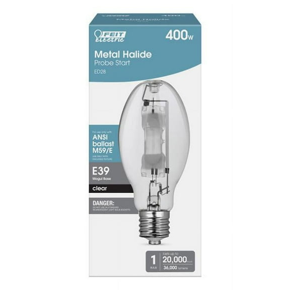 Feit Electric 400 watts Feit ED28 HID Bulb with 36000 Lumens Metal Halide, Bright White