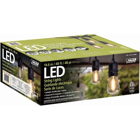 Feit Electric 48ft LED String Lights - Built to Fix the Part of Holiday Decorating Everyone Complains About