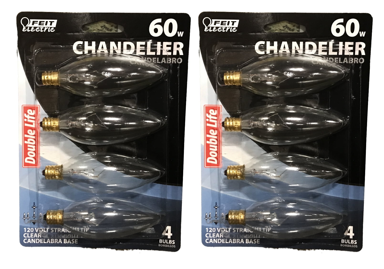 Feit Electric 60w Chandelier Candelabra Base Double Life 120v Light