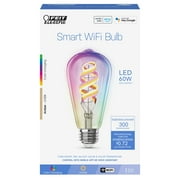 Feit Electric 6W (60W Equivalent) Color Changing Smart LED Light Bulb, ST Shape, E26 Base, Dimmable