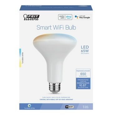 Feit Electric 7.2 Watt (65W Equivalent) BR30 Smart 5CCT Tunable White Medium E26 Base AG Light Bulb