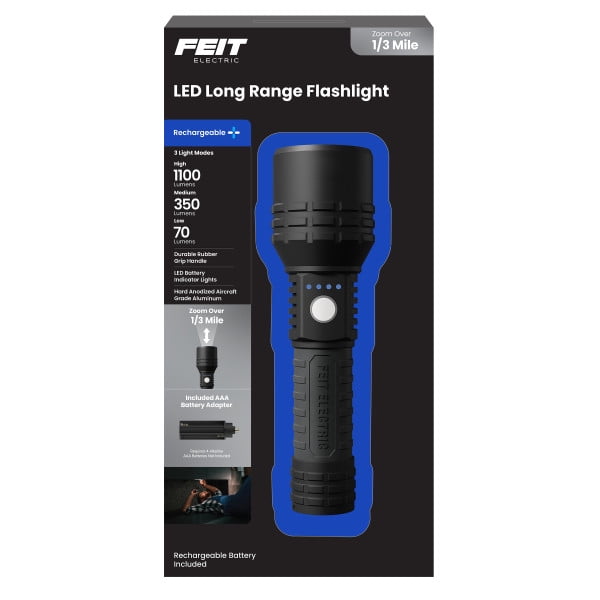 Feit Electric 7.3 in. 1100 Lumen Long Range Rechargeable LED Flashlight