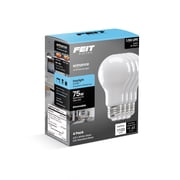 Feit A19 E26 Medium Filament LED Bulb Daylight 75 Watt Equivalence 4 pk