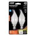 thumbnail image 1 of Feit CA10 (Flame Tip) E12 (Candelabra) LED Bulb Soft White 40 Watt Equivalence 2 pk, 1 of 5