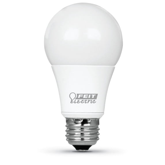 Feit Electric 8.8 Watt (60W Replace) 800 Lumen A19 Dimmable LED -Bright White 3K E-26 Med Base 4-Pk