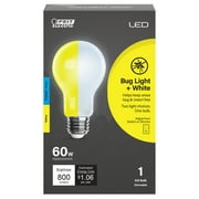Feit Electric 8.8W (60W Equivalent) General Purpose White LED Light Bulb, A19, E26 Base, Dimmable
