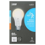 Feit Electric 8.8W (60W Equivalent) Selectable White A19 Motion Sensor LED Light Bulb, E26 Base